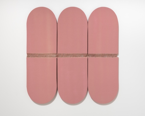 Ko Kirk Yamahira (Born: 1976, Los Angeles, CA)  Untitled RL046 (three pink vertical ovals), 2021